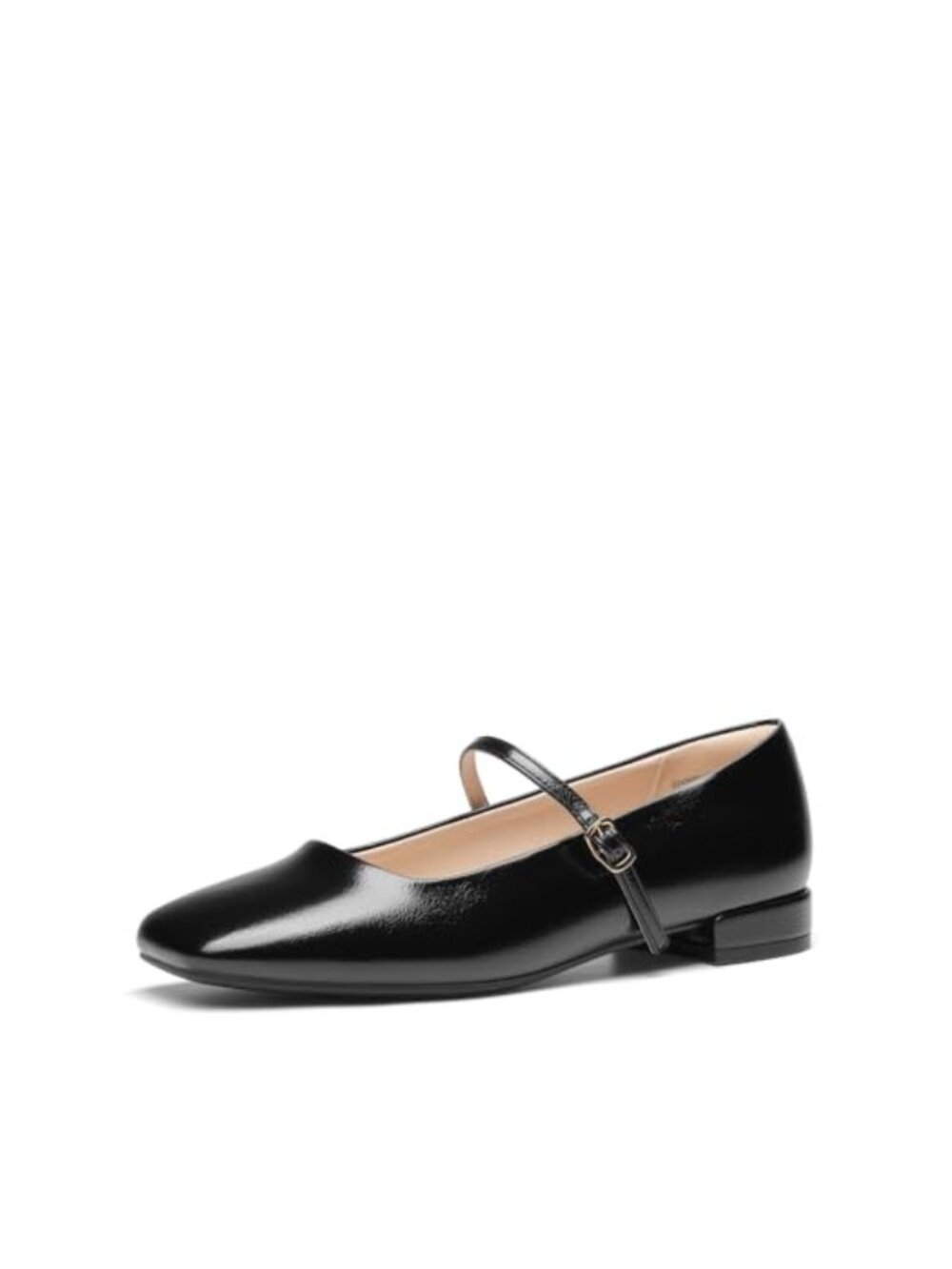 Women's Mary Jane Ballet Flats Faux Leather Cushioned Square Toe Buckle